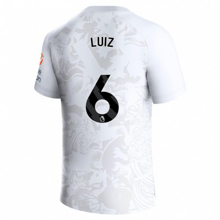 Kandiny Enfant Maillot Douglas Luiz #6 Blanc Tenues Extérieur 2023/24 T-Shirt