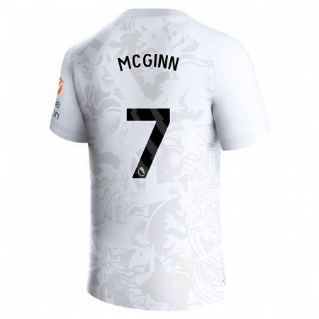 Kandiny Enfant Maillot John Mcginn #7 Blanc Tenues Extérieur 2023/24 T-Shirt