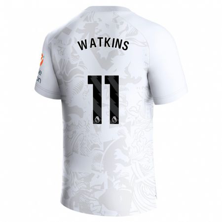 Kandiny Enfant Maillot Ollie Watkins #11 Blanc Tenues Extérieur 2023/24 T-Shirt