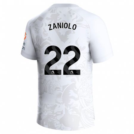 Kandiny Enfant Maillot Nicolò Zaniolo #22 Blanc Tenues Extérieur 2023/24 T-Shirt