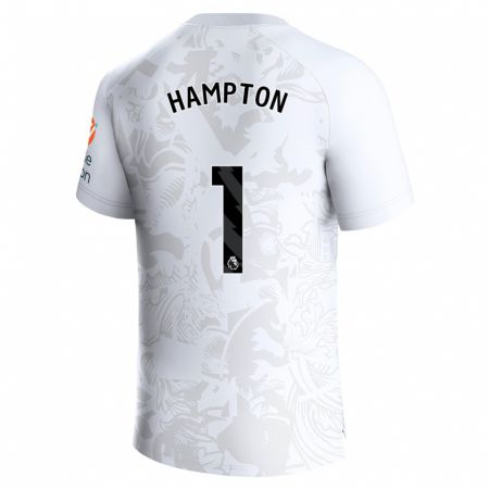 Kandiny Enfant Maillot Hannah Hampton #1 Blanc Tenues Extérieur 2023/24 T-Shirt