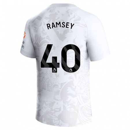 Kandiny Enfant Maillot Aaron Ramsey #40 Blanc Tenues Extérieur 2023/24 T-Shirt
