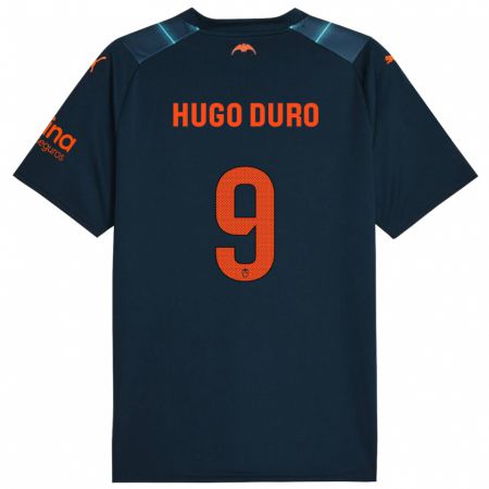 Kandiny Enfant Maillot Hugo Duro #9 Bleu Marin Tenues Extérieur 2023/24 T-Shirt