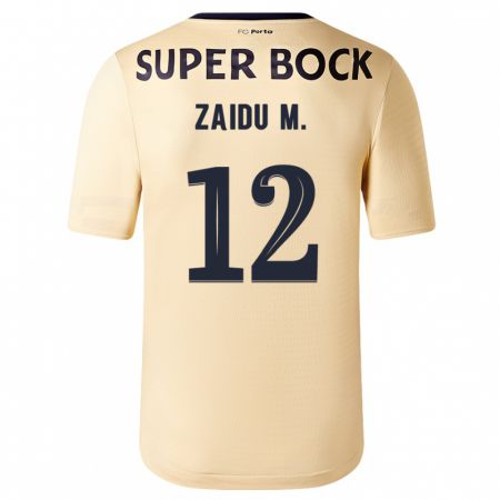 Kandiny Enfant Maillot Zaidu #12 Beige-Doré Tenues Extérieur 2023/24 T-Shirt