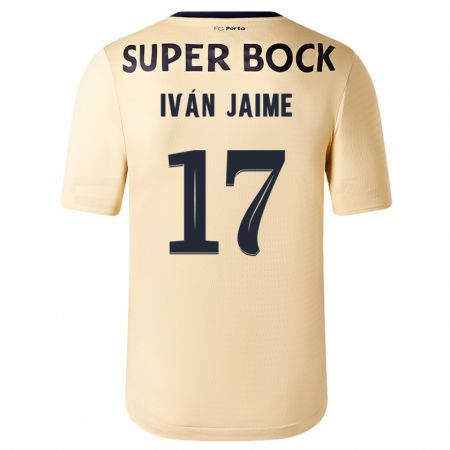 Kandiny Enfant Maillot Iván Jaime #17 Beige-Doré Tenues Extérieur 2023/24 T-Shirt