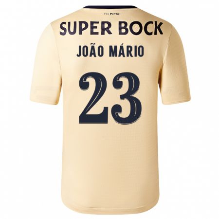 Kandiny Enfant Maillot João Mário #23 Beige-Doré Tenues Extérieur 2023/24 T-Shirt