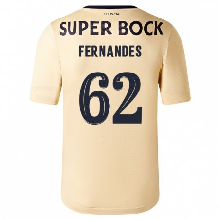 Kandiny Enfant Maillot Rodrigo Fernandes #62 Beige-Doré Tenues Extérieur 2023/24 T-Shirt