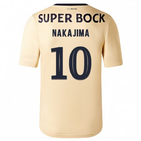 Kandiny Enfant Maillot Shoya Nakajima #10 Beige-Doré Tenues Extérieur 2023/24 T-Shirt