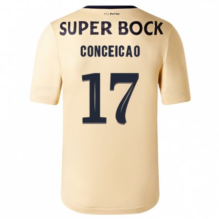Kandiny Enfant Maillot Rodrigo Conceicao #17 Beige-Doré Tenues Extérieur 2023/24 T-Shirt