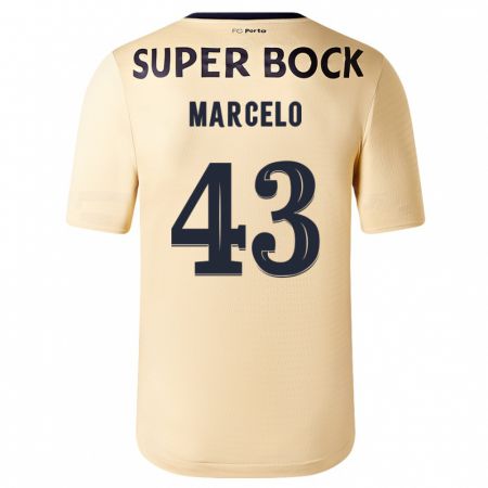 Kandiny Enfant Maillot Joao Marcelo #43 Beige-Doré Tenues Extérieur 2023/24 T-Shirt