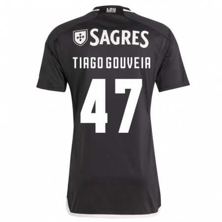 Kandiny Enfant Maillot Tiago Gouveia #47 Noir Tenues Extérieur 2023/24 T-Shirt