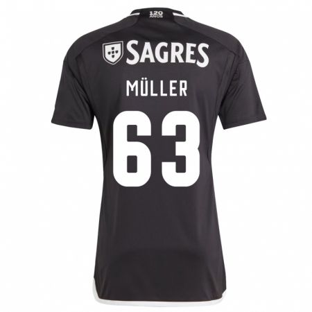 Kandiny Enfant Maillot José Müller #63 Noir Tenues Extérieur 2023/24 T-Shirt
