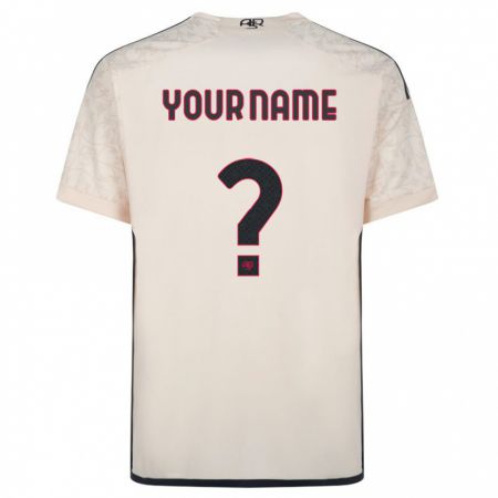 Kandiny Enfant Maillot Votre Nom #0 Blanc Cassé Tenues Extérieur 2023/24 T-Shirt