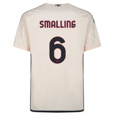 Kandiny Enfant Maillot Chris Smalling #6 Blanc Cassé Tenues Extérieur 2023/24 T-Shirt