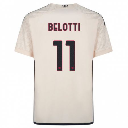 Kandiny Enfant Maillot Andrea Belotti #11 Blanc Cassé Tenues Extérieur 2023/24 T-Shirt