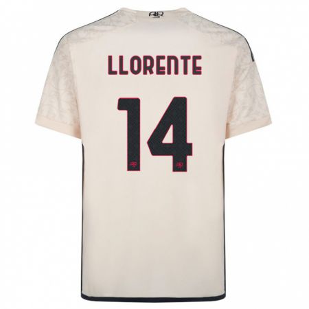 Kandiny Enfant Maillot Diego Llorente #14 Blanc Cassé Tenues Extérieur 2023/24 T-Shirt