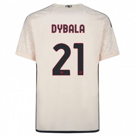 Kandiny Enfant Maillot Paulo Dybala #21 Blanc Cassé Tenues Extérieur 2023/24 T-Shirt