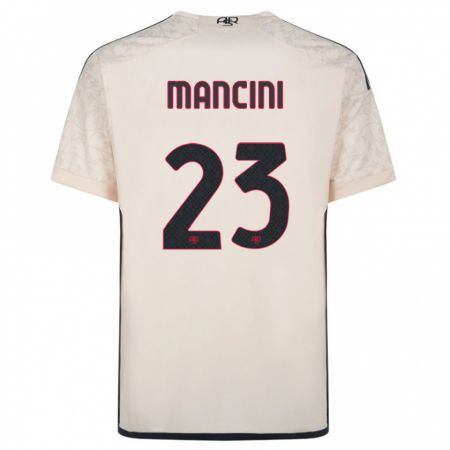 Kandiny Enfant Maillot Gianluca Mancini #23 Blanc Cassé Tenues Extérieur 2023/24 T-Shirt