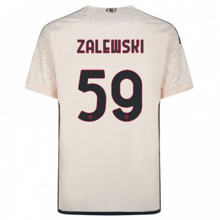 Kandiny Enfant Maillot Nicola Zalewski #59 Blanc Cassé Tenues Extérieur 2023/24 T-Shirt