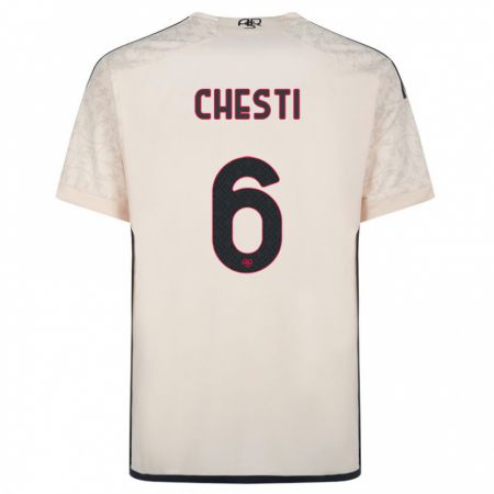 Kandiny Enfant Maillot Francesco Chesti #6 Blanc Cassé Tenues Extérieur 2023/24 T-Shirt
