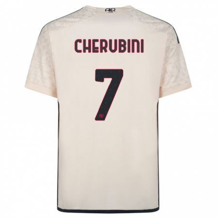 Kandiny Enfant Maillot Luigi Cherubini #7 Blanc Cassé Tenues Extérieur 2023/24 T-Shirt