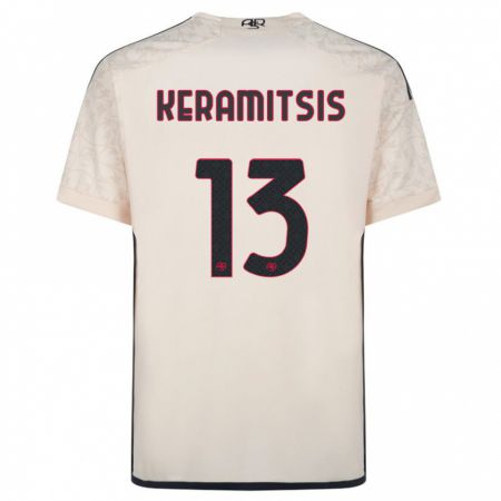 Kandiny Enfant Maillot Dimitrios Keramitsis #13 Blanc Cassé Tenues Extérieur 2023/24 T-Shirt