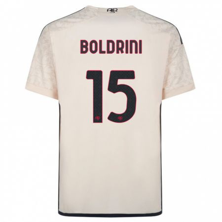 Kandiny Enfant Maillot Mattia Boldrini #15 Blanc Cassé Tenues Extérieur 2023/24 T-Shirt