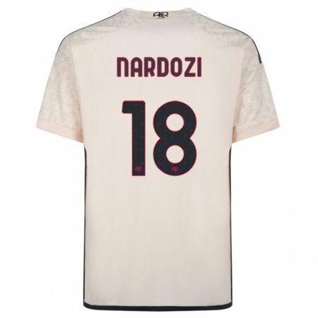 Kandiny Enfant Maillot Manuel Nardozi #18 Blanc Cassé Tenues Extérieur 2023/24 T-Shirt