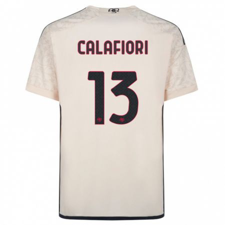 Kandiny Enfant Maillot Riccardo Calafiori #13 Blanc Cassé Tenues Extérieur 2023/24 T-Shirt