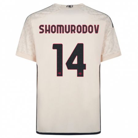 Kandiny Enfant Maillot Eldor Shomurodov #14 Blanc Cassé Tenues Extérieur 2023/24 T-Shirt