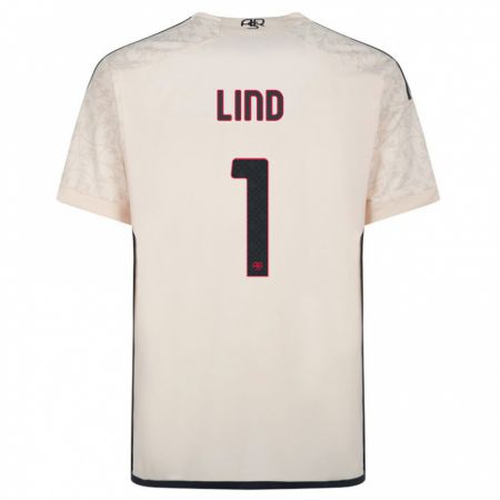 Kandiny Enfant Maillot Emma Lind #1 Blanc Cassé Tenues Extérieur 2023/24 T-Shirt