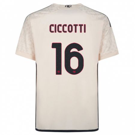 Kandiny Enfant Maillot Claudia Ciccotti #16 Blanc Cassé Tenues Extérieur 2023/24 T-Shirt