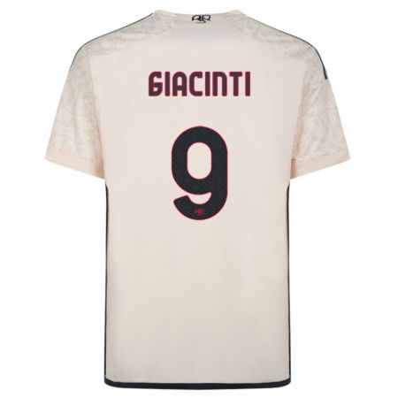 Kandiny Enfant Maillot Valentina Giacinti #9 Blanc Cassé Tenues Extérieur 2023/24 T-Shirt