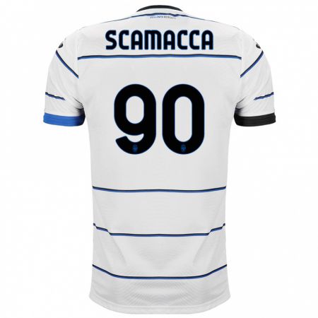 Kandiny Enfant Maillot Gianluca Scamacca #90 Blanc Tenues Extérieur 2023/24 T-Shirt