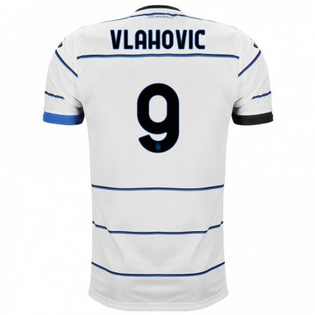 Kandiny Enfant Maillot Vanja Vlahovic #9 Blanc Tenues Extérieur 2023/24 T-Shirt