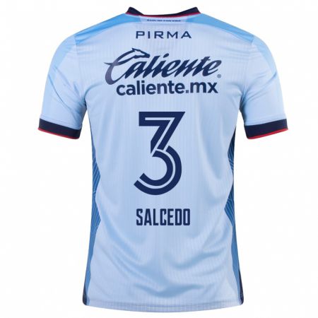 Kandiny Enfant Maillot Carlos Salcedo #3 Bleu Ciel Tenues Extérieur 2023/24 T-Shirt