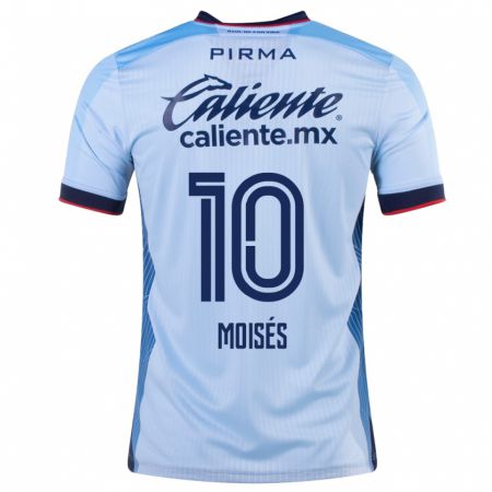 Kandiny Enfant Maillot Moisés Vieira #10 Bleu Ciel Tenues Extérieur 2023/24 T-Shirt