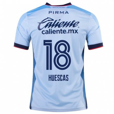 Kandiny Enfant Maillot Rodrigo Huescas #18 Bleu Ciel Tenues Extérieur 2023/24 T-Shirt