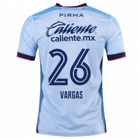 Kandiny Enfant Maillot Carlos Vargas #26 Bleu Ciel Tenues Extérieur 2023/24 T-Shirt