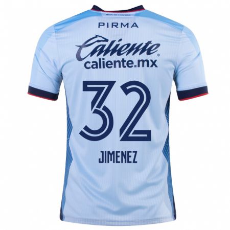 Kandiny Enfant Maillot Cristian Jiménez #32 Bleu Ciel Tenues Extérieur 2023/24 T-Shirt