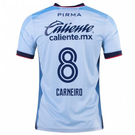 Kandiny Enfant Maillot Gonzalo Carneiro #8 Bleu Ciel Tenues Extérieur 2023/24 T-Shirt