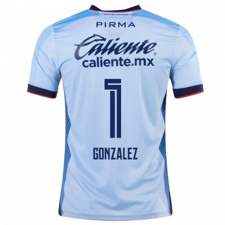 Kandiny Enfant Maillot Itzayana Gonzalez #1 Bleu Ciel Tenues Extérieur 2023/24 T-Shirt