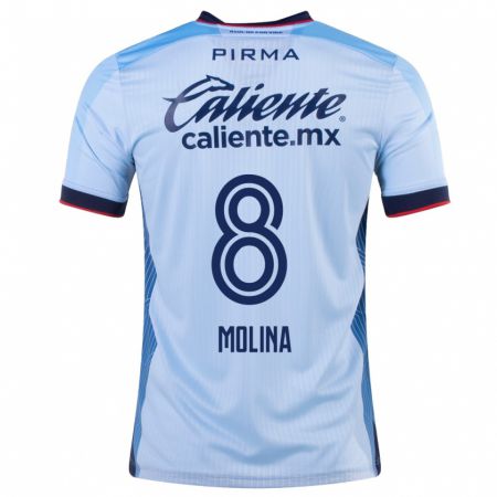 Kandiny Enfant Maillot Dalia Molina #8 Bleu Ciel Tenues Extérieur 2023/24 T-Shirt