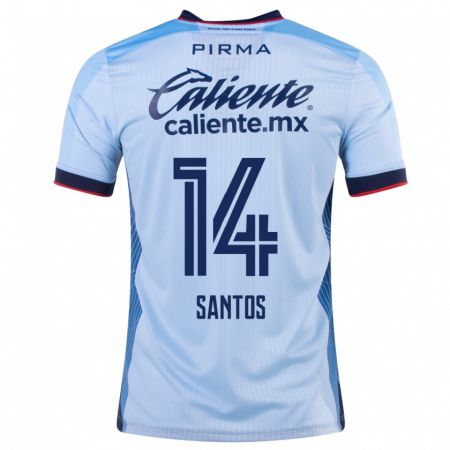 Kandiny Enfant Maillot Eleisa Santos #14 Bleu Ciel Tenues Extérieur 2023/24 T-Shirt