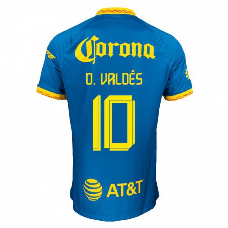 Kandiny Enfant Maillot Diego Valdés #10 Bleu Tenues Extérieur 2023/24 T-Shirt