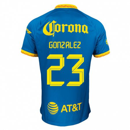 Kandiny Enfant Maillot Itzel Gonzalez #23 Bleu Tenues Extérieur 2023/24 T-Shirt