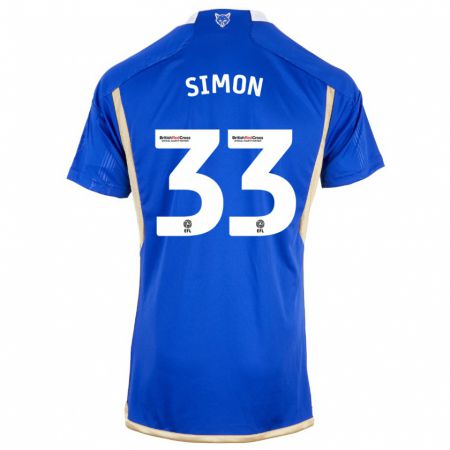 Kandiny Homme Maillot Erin Simon #33 Bleu Royal Tenues Domicile 2023/24 T-Shirt