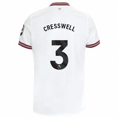 Kandiny Homme Maillot Aaron Cresswell #3 Blanc Tenues Extérieur 2023/24 T-Shirt