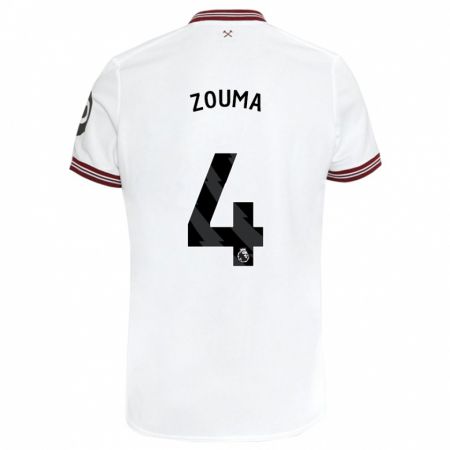 Kandiny Homme Maillot Kurt Zouma #4 Blanc Tenues Extérieur 2023/24 T-Shirt