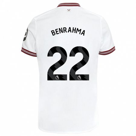 Kandiny Homme Maillot Saïd Benrahma #22 Blanc Tenues Extérieur 2023/24 T-Shirt